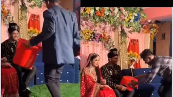 मन वेडावलं भौ, पुन्हा लग्न करावसं वाटतंय, लग्नात पोट्ट्यांनी दिलं असं गिफ्ट की तुम्हाला पण असंच वाटणार,Viral Video पाहाच