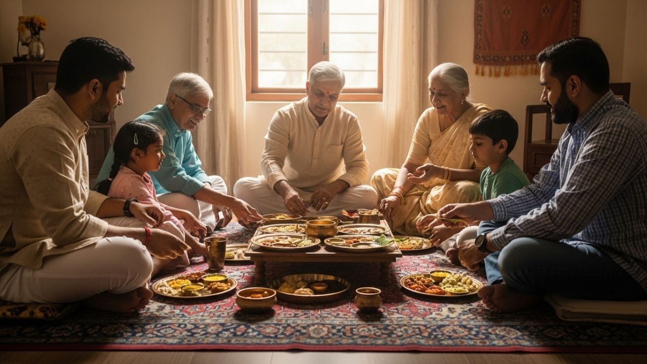 वास्तुशास्त्रानुसार, जेवणासाठी पूर्व दिशा सर्वात शुभ मानली जाते. या दिशेला तोंड करून जेवल्यास शरीर निरोगी राहते. तसेच मन शांत होते. पूर्वेकडे तोंड करुन जेवण केल्याने पचनक्रिया सुधारते. यामुळे शरीरातील उर्जेचा प्रवाह संतुलित राहण्यास मदत होते.