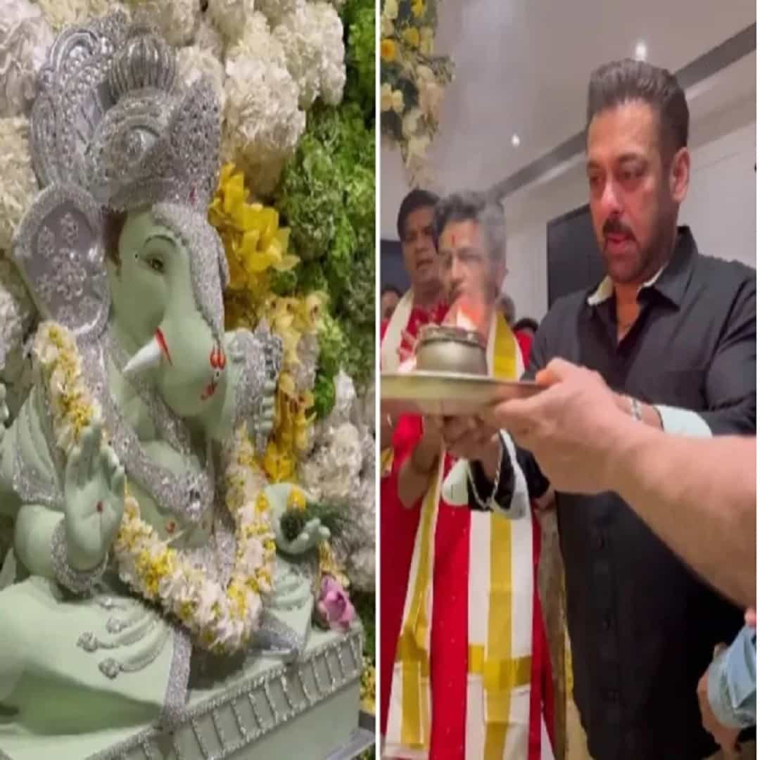 सलमान खान : सर्वांना माहित आहे की दरवर्षी सलमान खान आपल्या घरी बाप्पाचे थाटामाटात स्वागत करतो. यावर्षीही सलमान खानच्या घरी बाप्पाचे मोठ्या थाटामाटात स्वागत करण्यात आले. यावर्षीही सलमानने त्याच्या कुटुंबासह आणि जवळच्या मित्रांसह गणेश चतुर्थी साजरी केली. या सेलिब्रेशनचा एक व्हिडिओ देखील समोर आला आहे. ज्यामध्ये तो त्याचे आईवडील, भाऊ, दोन्ही बहिणी आणि त्यांच्या कुटुंबियांसोबत दिसत आहे.