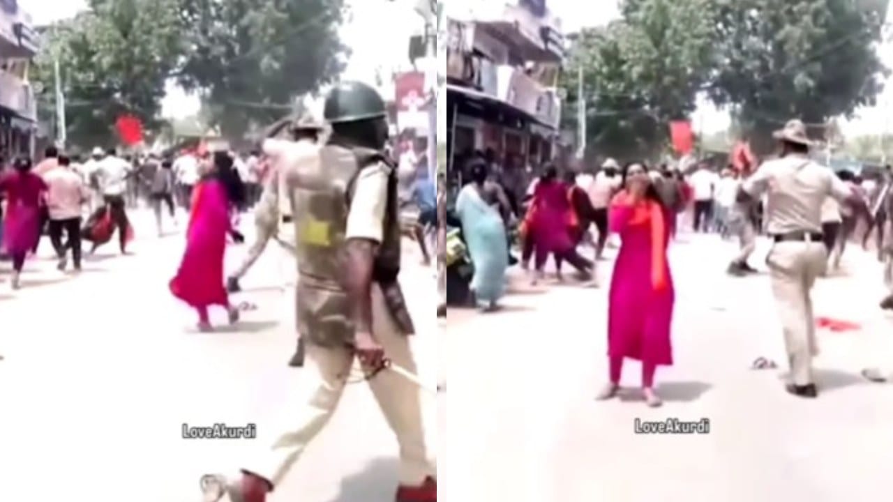 जेव्हा पोलीस स्री-पुरुष समानता जरा जास्तच मनावर घेतात ! एक लाठी बसताच महिलेचे आंदोलन स्थगित, व्हिडीओ व्हायरल जेव्हा पोलीस स्री-पुरुष समानता जरा जास्तच मनावर घेतात ! एक लाठी बसताच महिलेचे आंदोलन स्थगित, व्हिडीओ व्हायरल