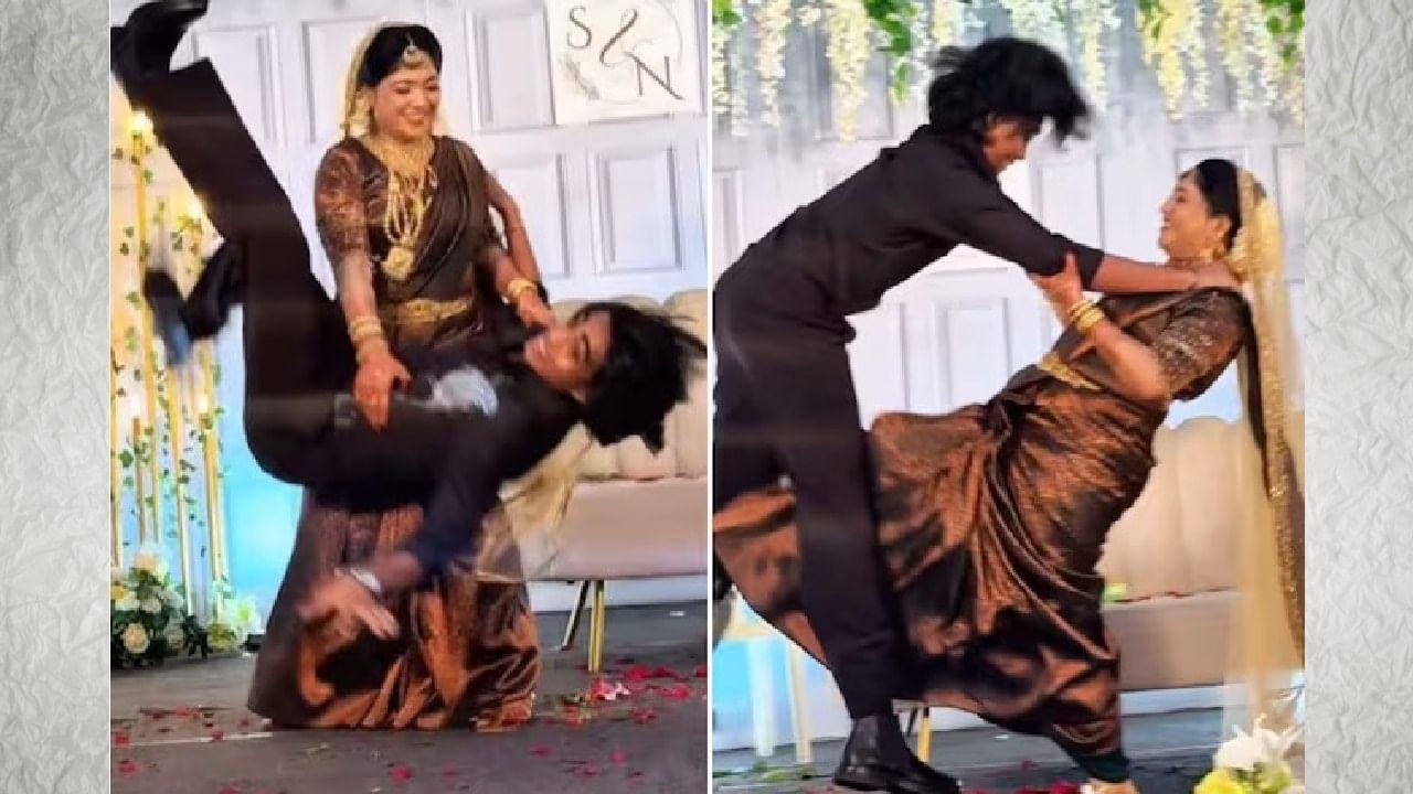फ्लॉवर नाही, फायर निघाली वधू ! लग्नाच्या स्टेजवर मुलाला जमीनीवर आपटले, वर पाहातच राहिला..!