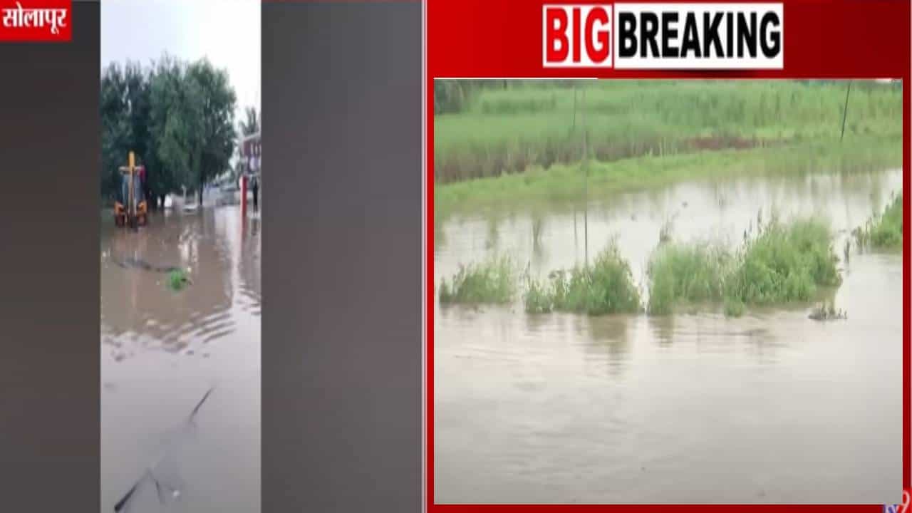 Solapur Water Logging : माढातील वाकाव गावाला पुरानं वेढलं, 2 हजारांपेक्षा अधिक लोकं पुरात अडकले, बघा भीषण स्थिती