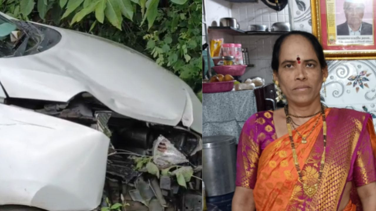 रायगडमध्ये भीषण अपघात, महिलेला कारनं चिरडलं
