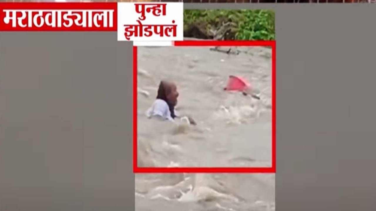 Marathwada Flood : मराठवाड्याला पुन्हा झोडपलं, गावांचा संपर्क तुटला, पुराच्या पाण्यात वाहून गेले शेतकरी अन्...