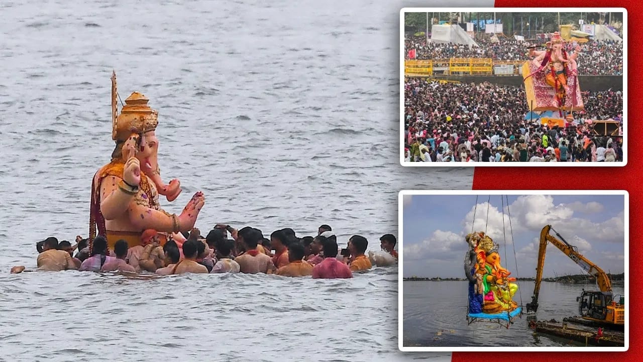 गणपती चालले गावाला, चैन पडेना आम्हाला..., मुंबई, पुण्यातील गणपती विसर्जनाने मोडले सर्व रेकॉर्ड, आतापर्यंत किती? गणपती चालले गावाला, चैन पडेना आम्हाला..., मुंबई, पुण्यातील गणपती विसर्जनाने मोडले सर्व रेकॉर्ड, आतापर्यंत किती?