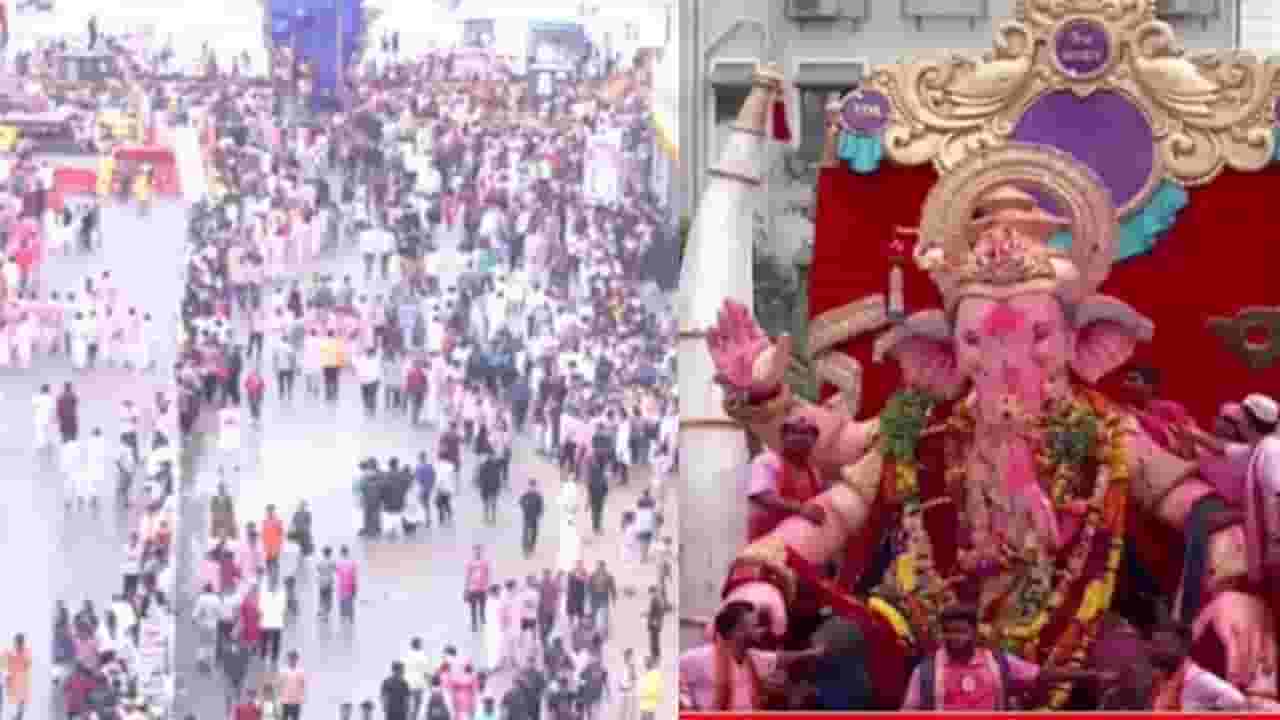 बाप्पा चालले गावाला...! लाडक्या बाप्पाला निरोप देण्यासाठी भक्तीचा जनसागर लोटला