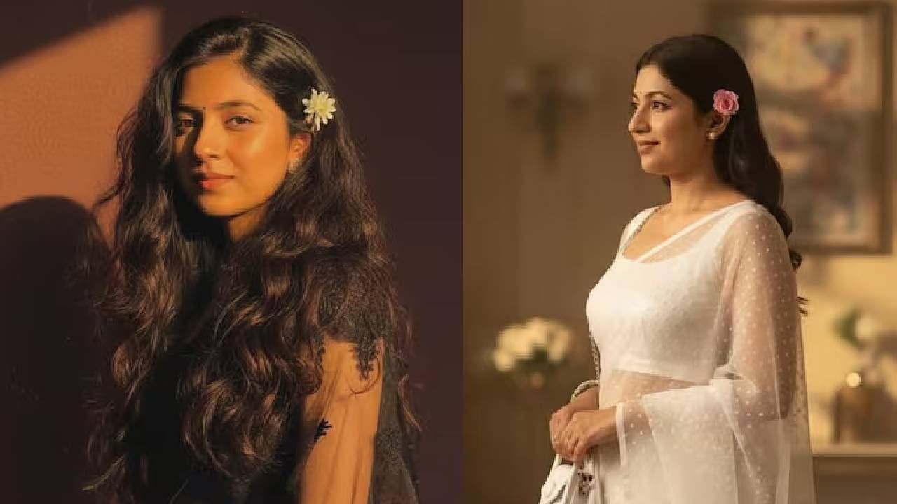 पांढऱ्या साडीतील फोटो हवा असेल तर - Create a 4K HD realistic portrait of a woman in a translucent white polka dot saree with blouse for the reference image. Keep the facial features and smile the same. Small pink flower tucked behind her ear, soft, serene expression, warm light from the right casting a cinematic profile shadow. Pure vintage diva energy. असा प्रॉम्प्ट टाका.
