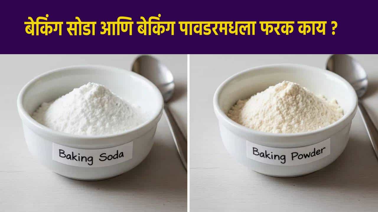 Difference between baking soda and baking powder : बेकिंग सोडा आणि बेकिंग पावडर हे दोन घटक दिसायला खूप सारखे दिसतात. त्यांचा रंग, पोत आणि चव सारखीच अते. बेकिंग सोडा चणे, राजमा आणि चणे यासारख्या गोष्टी लवकर शिजवण्यासाठी वापरला जातो. बहुतेक लोक अशा प्रकारे बेकिंग सोडा वापरतात. पण तरीही काही लोकं कधीकधी लोक गोंधळून जातात आणि बेकिंग सोड्याऐवजी बेकिंग पावडरचा वापर करतात.