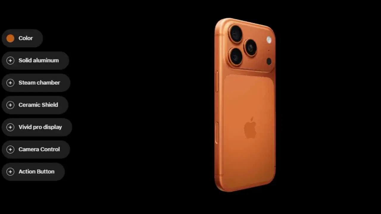 iPhone 17 Pro Price in Singapore: सिंगापूरमध्ये iPhone 17 Pro ची सुरुवातीची किंमत SGD1749 (अंदाजे 1,19,959 रुपये) आहे. 512 GB व्हेरिएंटची किंमत SGD2049 (अंदाजे 1,40,535 रुपये) आणि 1 TB व्हेरिएंटची किंमत SGD2349 (अंदाजे 1,61,111 रुपये) आहे.