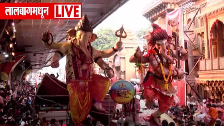 Mumbai Raja Visarjan 2025 : बाप्पा चालले गावाला, चैन पडेना आम्हाला... मुंबईतील बाप्पांना अखेरचा निरोप, बघा मिरवणूक Mumbai Raja Visarjan 2025 : बाप्पा चालले गावाला, चैन पडेना आम्हाला... मुंबईतील बाप्पांना अखेरचा निरोप, बघा मिरवणूक