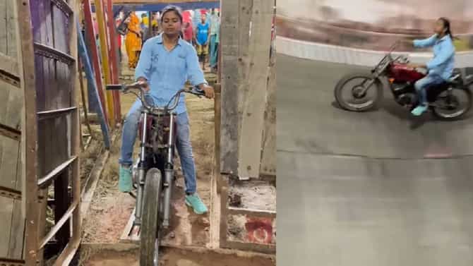VIDEO ला 18 लाखापेक्षा जास्त Like, मौत का कुआंमध्ये मुलीने अशी बाईक चालवली की, पाहून....