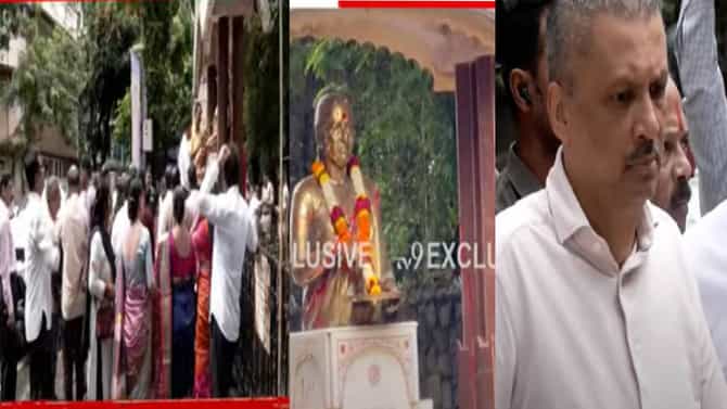 मीनाताई ठाकरेंच्या पुतळ्यावर रंग फेकल्याचं ऐकताच शिवसैनिक शिवाजी पार्कात धडकले, संताप आणि निषेध; नार्वेकरांकडून पाहणी