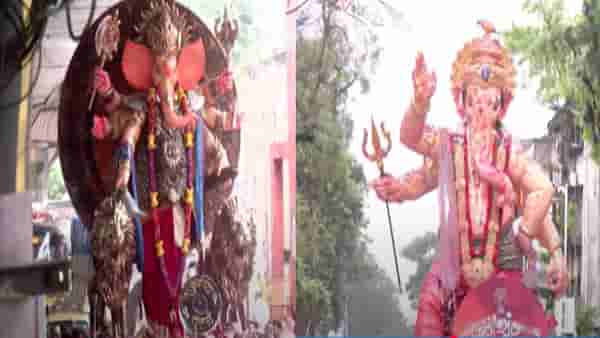 Ganpati Visarjan 2025 : ढोल ताशांचा गजर.. गुलालाची उधळण…. मुंबईचा राजा अन् तेजुकाया विसर्जनासाठी मार्गस्थ