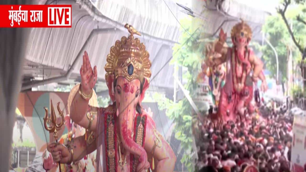 Mumbai Cha Raja Visarjan 2025 : ढोल-ताशा, गुलाल अन् पहिला मान... 'मुंबईचा राजा' मार्गस्थ, बघा विसर्जनाचा थाट