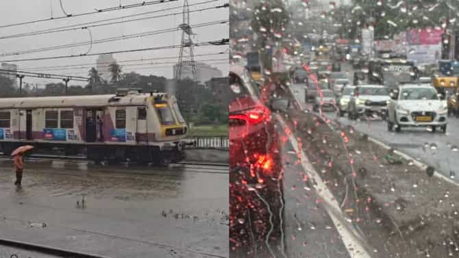 Mumbai Local Update : मुंबईत कोसळधार, पावसामुळे रस्ते वाहतुकीचे तीन तेरा, लोकलच्या तिन्ही मार्गांवरील स्थिती काय?