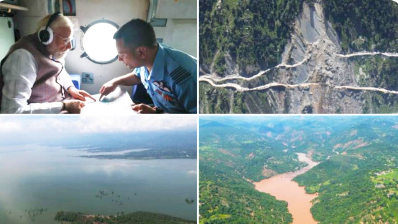 आधी हवाई पाहणी, नंतर पूरग्रस्तांना भेटून दिला धीर, पंतप्रधान मोदींकडून 1500 कोटींच्या पॅकेजची घोषणा