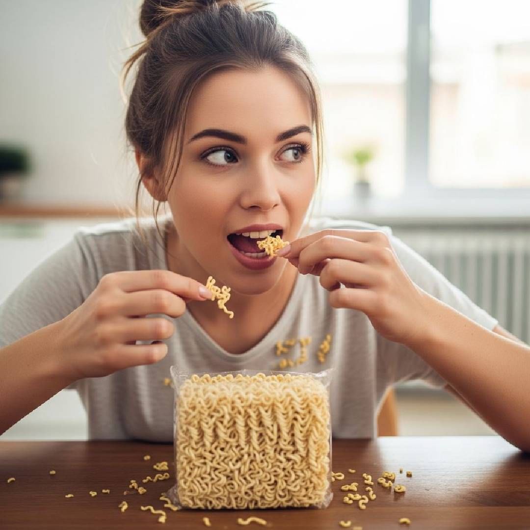 जर तुम्ही कच्चे न्यूडल्स अधिक प्रमाणात खाल्ले तर त्यामुळे तुमच्या पचनसंस्थेत अडथळा निर्माण होऊ शकतो. डॉक्टरांच्या मते, इन्स्टंट न्यूडल्समध्ये सोडियमचं प्रमाण खूप जास्त असतं. WHO नुसार, तुम्ही एका दिवसात फक्त 2000mg पर्यंत सोडियम खाऊ शकता. ही रोजची मर्यादा आहे. 
