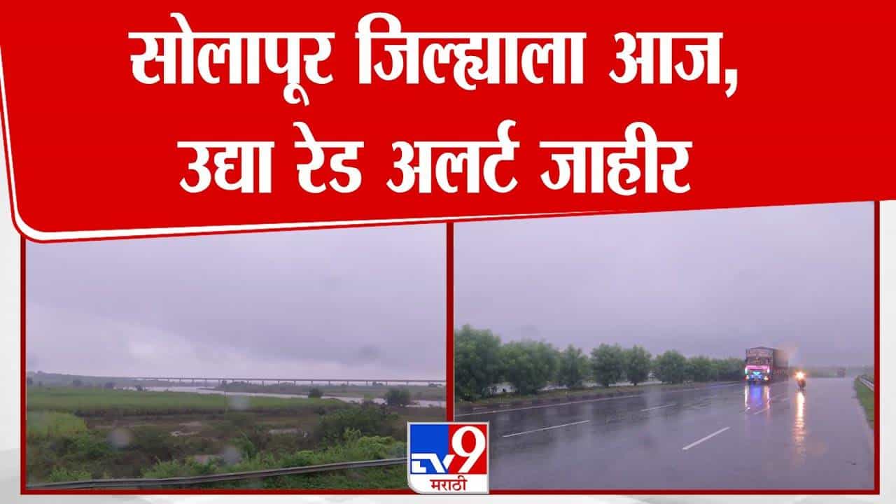Solapur Under Red Alert : सोलापुरात पुन्हा अतिवृष्टीचा धोका, आज आणि उद्या रेड अलर्ट, पावसाचा जोर वाढला