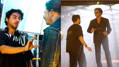 आर्यन खान वडील शाहरुख खानला सीन समजावतानाचे फोटो व्हायरल; नेटकरी म्हणाले बापाला नको शिकवू