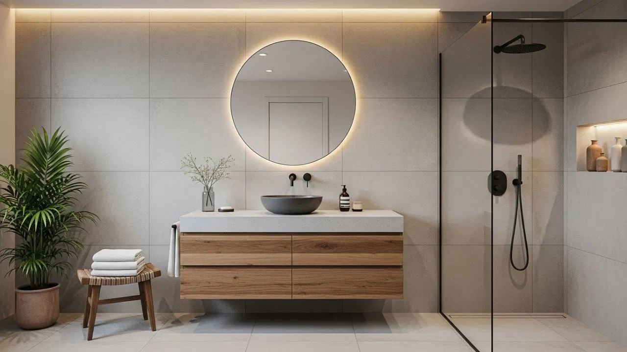 घरातील बाथरूमचा दरवाजा पूर्व किंवा उत्तर कोपऱ्यात असावा. बाथरूमच्या शेजारी, स्वयंपाकघराजवळ कपडे धुण्याची आणि भांडी धुण्याची जागा असणे सोयीचे असते. बाथरूमचा फरशी पूर्व किंवा उत्तरेकडे उतार असावा.