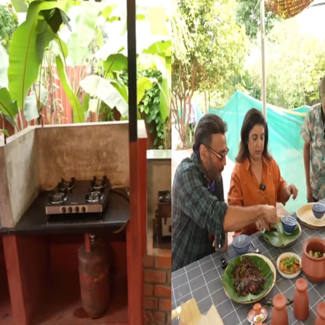  जॅकी श्रॉफ यांना त्यांचा बहुतेक वेळ त्याच्या फार्महाऊसवर घालवायला आवडतो. मुंबईच्या गर्दीपासून दूर, त्यांनी एक अनोखे रिट्रीट तयार केले आहे जे नैसर्गिक सौंदर्यात आहे. जिथे प्राणी, पक्षी आणि इतरांसाठी निवासस्थान आहे.  फराह खानच्या नवीन व्हीलॉगमध्ये जॅकी श्रॉफचे आलिशान फार्महाऊस तिने दाखवले आहे, जिथे त्याच्यासोबत पक्षी आणि इतर प्राणी देखील पाहायला मिळतात. 