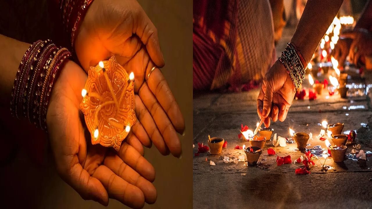 दिवाळीत दिवा लावताना, त्याखाली ही वस्तू नक्की ठेवा; तुम्हाला लवकरच त्याचे चांगले परिणाम दिसतील दिवाळीत दिवा लावताना, त्याखाली ही वस्तू नक्की ठेवा; तुम्हाला लवकरच त्याचे चांगले परिणाम दिसतील