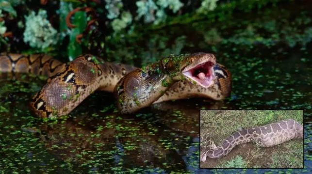 या सापाचे नाव रेटिकुलेटेड पायथॉन असे आहे. हा साप जगातील सर्वाधिक लांब सापांपैकी एक आणि सर्वाधिक हिंस्र असल्याचे बोलले जाते. या सापाची लांबी एकूण 30 फुटांपर्यंत असते. 