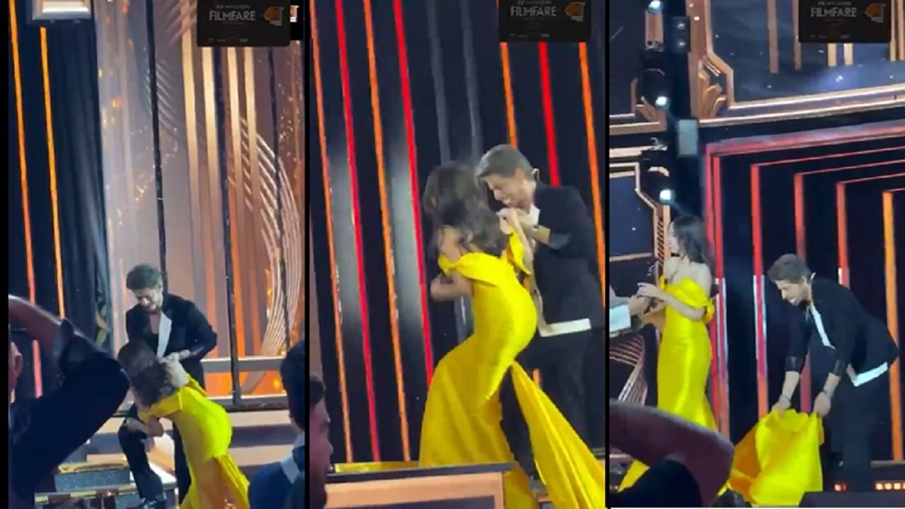 अभिनेत्री अवॉर्ड घ्यायला जाताना स्टेजवर पडली असती...; शाहरुखने जे केलं ते पाहून चाहते करतायत कौतुक