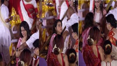 पायऱ्यांवरून चालताना काजोलचा पाय घसरला? बॉडीगार्डच्या वागण्यावरच प्रश्न उपस्थित