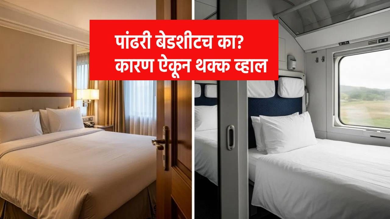 Knowledge : हॉटेल किंवा ट्रेनमध्ये पांढऱ्या रंगाच्याच बेडशीट्स, खास कारण माहीत आहे का  ?