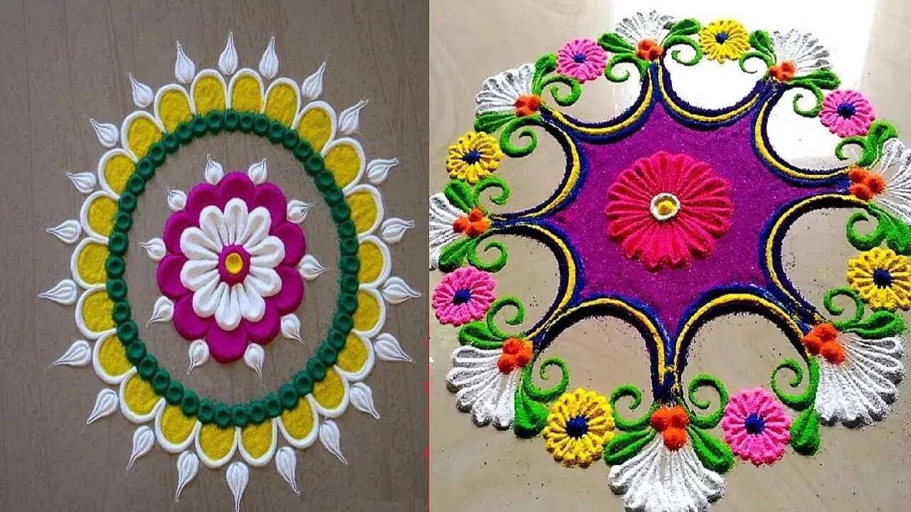 अशा काही रांगोळ्या ज्या अगदी साध्या आहेत आणि काढण्यासाठी अधिक वेळ देखील लागत नाही... सोशल मीडियावर देखील रांगोळ्यांचे व्हिडीओ व्हायरल होत असतात. 