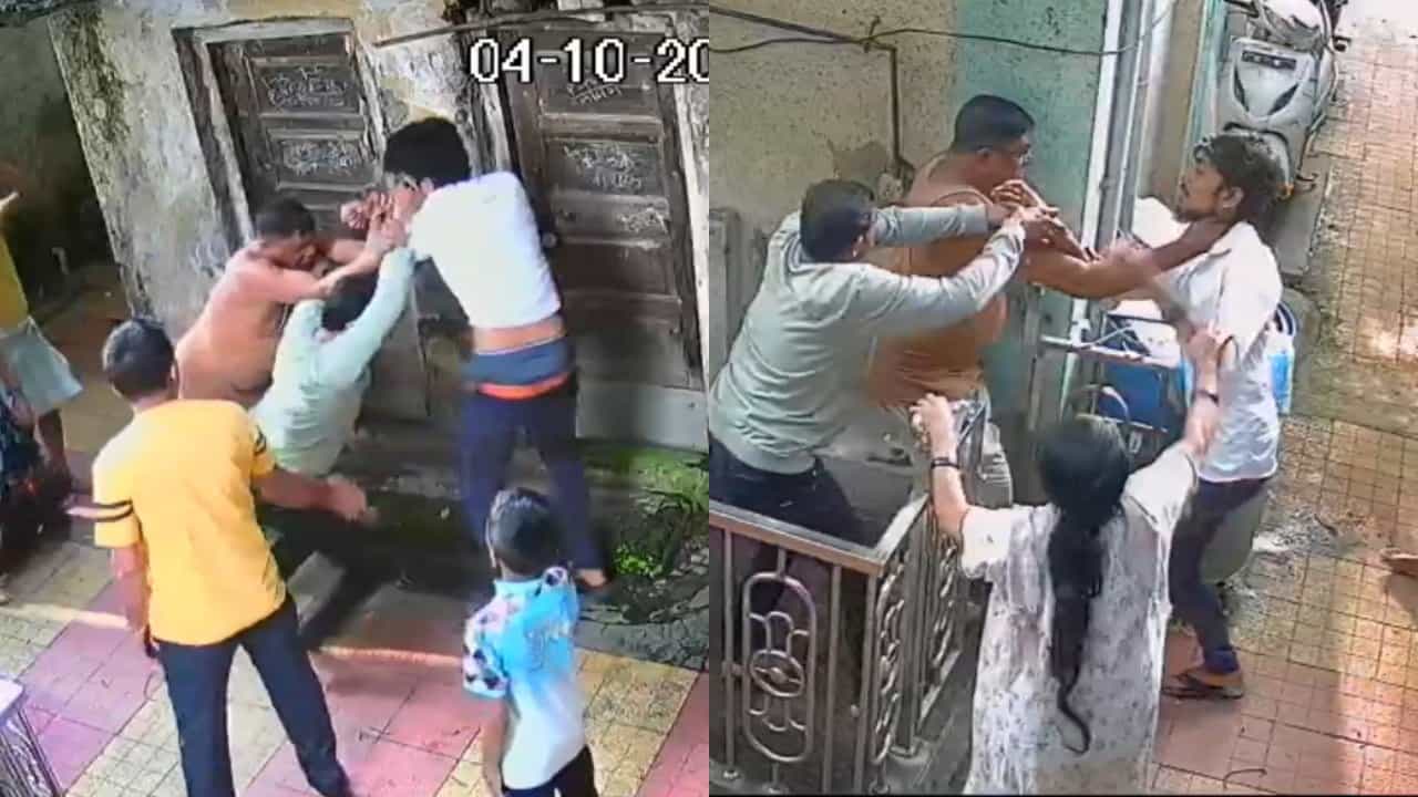 एक गैरसमज अन् काका-पुतण्याच्या कुटुंबांत तुंबळ हाणामारी, कल्याणमध्ये भर दिवसा थरार, CCTV व्हिडीओ समोर