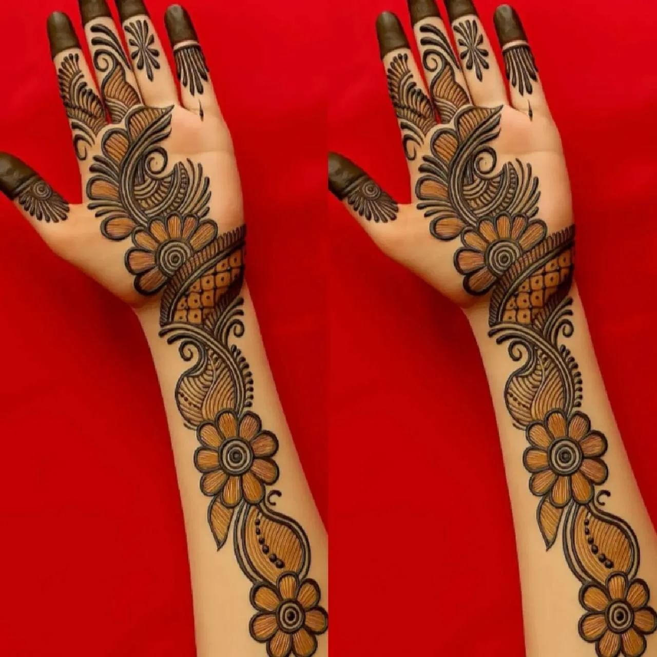 जर तुमच्या घरात कोणाला मेहंदी काढता येत असेल, तरीही तुम्हाला मेहंदी काढायची असेल तर हा पर्याय फारच सोपा आहे. वेलीच्या आकार स्टाईलचा डिझाईन लहान मुलांच्या हातावर लावण्यासाठीही सर्वात बेस्ट आहे.