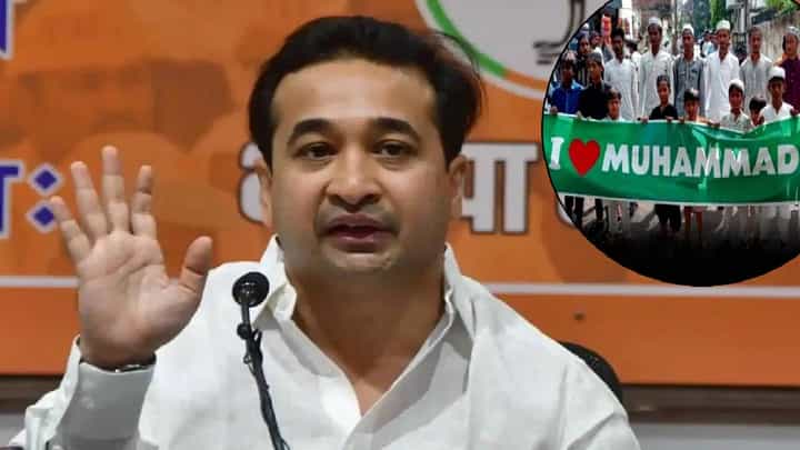 Nitesh Rane : इथं हिरव्या सापांची वळवळ... तिसरा डोळा उघडायला लावू नका... 'I Love मोहम्मद'वरून राणेंचा इशारा Nitesh Rane : इथं हिरव्या सापांची वळवळ... तिसरा डोळा उघडायला लावू नका... 'I Love मोहम्मद'वरून राणेंचा इशारा
