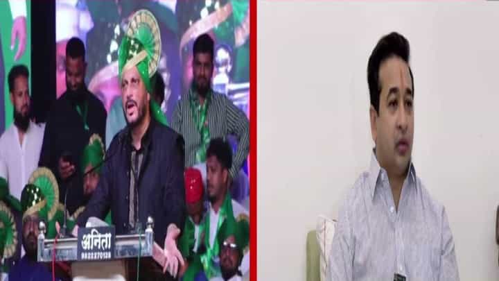 Nitesh Rane : आजा बेटा मस्जिद मै... वारिस पठाणच्या चॅलेंजला राणेंचं प्रत्युत्तर, नुसती जिभेची वळवळ... जागा अन् वेळ कळवा.. बाहेर उभं राहायचं.. Nitesh Rane : आजा बेटा मस्जिद मै... वारिस पठाणच्या चॅलेंजला राणेंचं प्रत्युत्तर, नुसती जिभेची वळवळ... जागा अन् वेळ कळवा.. बाहेर उभं राहायचं..