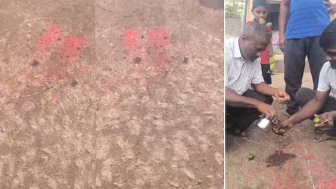 भर रस्त्यावरच खिळे टोचून टाकलं लिंबू, गावकरी घाबरले, तरूणाने त्याचंच केलं सरबत