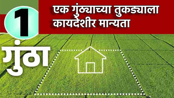 एक गुंठ्याच्या तुकड्याला कायदेशीर मान्यता, छोट्या प्लॉटधारकांची मिटली चिंता, तुकडेबंदी विनाशुल्क मिळवा