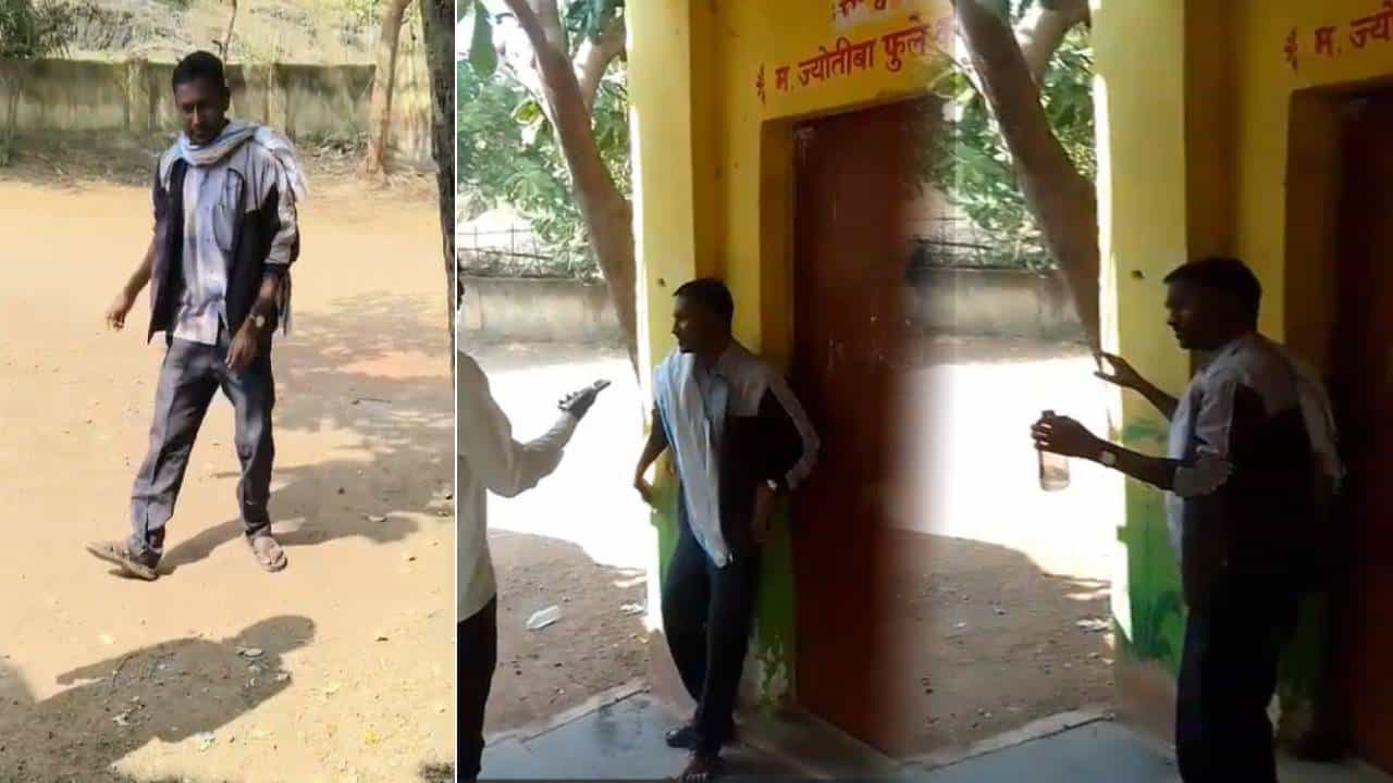 Buldhana : हेडमास्तरच फुल्ल टाईट... शाळेत प्रार्थना सुरू अन् इकडे मुख्यध्यापकाचा धिंगाणा, बघा VIDEO