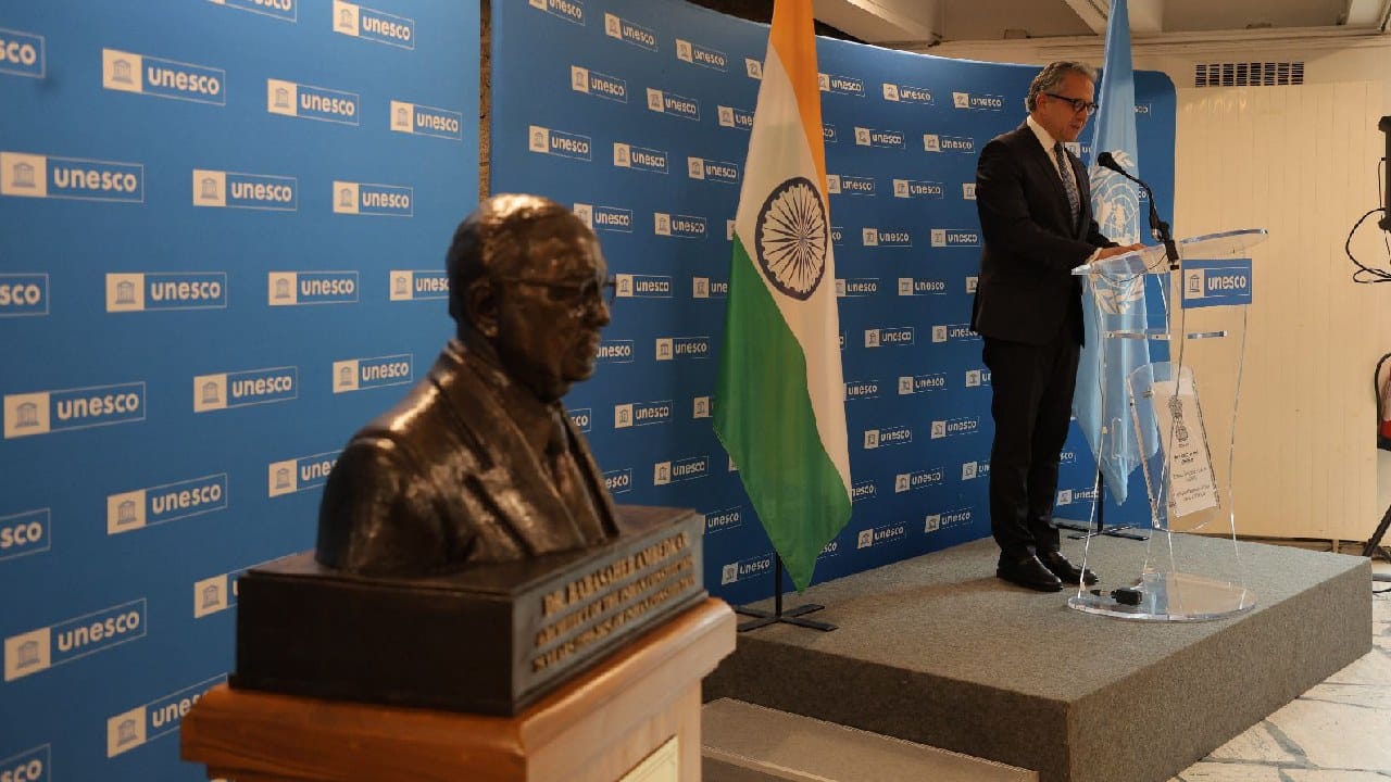 या पुतळ्यावर एक पट्टी आहे त्यावर लिहिले आहे की "भारतीय संविधानाचे शिल्पकार, 70 वर्षे (1950-2025) भारतीय संविधानाची ". पॅरिसच्या शांती उद्यानात महात्मा गांधी, नेल्सन मंडेला आणि मार्टीन ल्यूथर ज्युनिअर यांच्या पुतळ्यानंतर बाबासाहेबांचा पुतळा विराजमान झाला आहे. याआधी संयुक्त राष्ट्र मुख्यालय (न्यूयॉर्क), ब्रिटिश संसद आणि कोलंबियाच्या विद्यापीठात डॉ.बाबासाहेब यांचा पुतळा स्थापन करण्यात आला आहे.