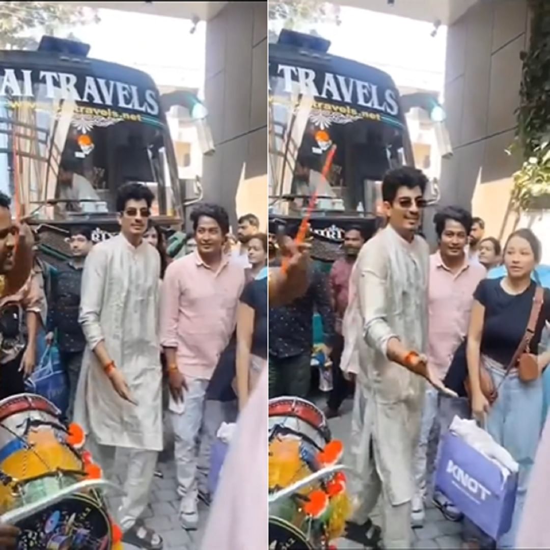   मानधना परिवाराकडून नवरदेव पलाश मुच्छल आणि त्याच्यासोबत असणाऱ्या वऱ्हाडी मंडळींचे दणक्यात स्वागत करण्यात आलं. पलाशचे पारंपारिक पद्धतीने औक्षण करून ढोल-ताशांच्या संगतीने जंगी स्वागत करण्यात आलं. 