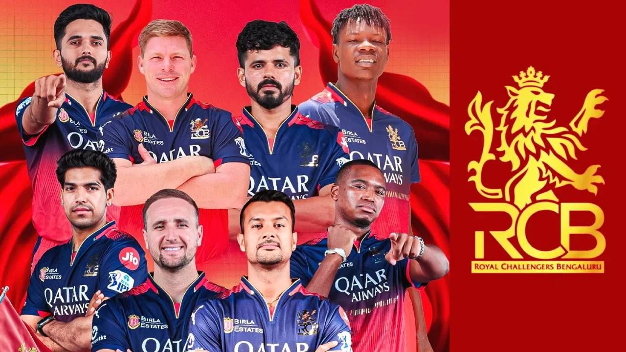 आरसीबीने  लियाम लिव्हिंगस्टोन, मयंक अग्रवाल, टिम सेफर्ट, ब्लेसिंग मुझारबानी, स्वस्तिक चिकारा, मनोज भंडागे, मोहित राठी, लुंगी न्गीडी या आठ खेळाडूंना सोडलं आहे. त्यामुळे आरसीबीच्या पर्समध्ये 16.40 कोटी रुपये शिल्लक राहिले आहेत. (Photo: IPL/RCB/TV9 Kannad वरून)