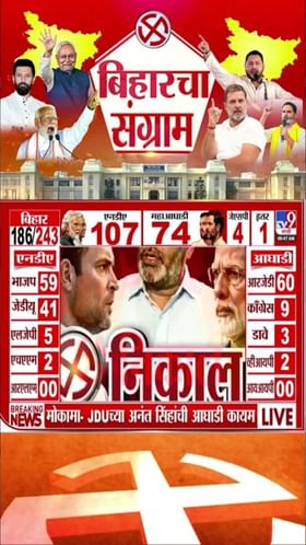 Bihar Election Result 2025 : तेजप्रताप यादव महुआमधून आघाडीवर; एनडीए बहुमताजवळ.
