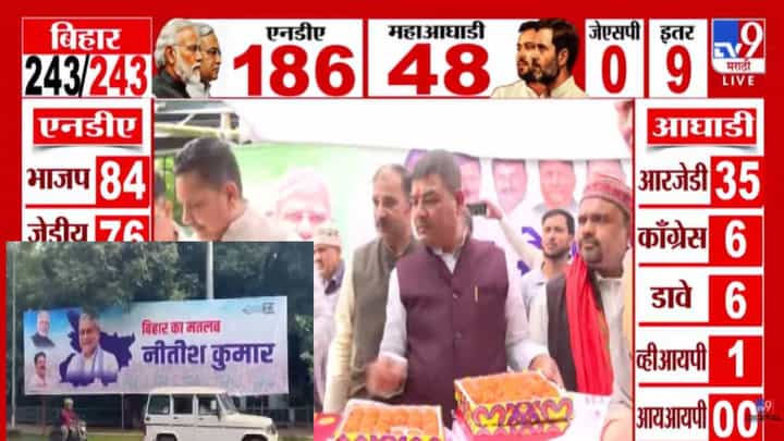 Bihar Election Results 2025 : 'बिहार का मतलब नीतीश कुमार', NDA ला बहुमत... जल्लोषासाठी कार्यकर्त्यांकडून All Set... मिठाईचे बॉक्स अन्.. Bihar Election Results 2025 : 'बिहार का मतलब नीतीश कुमार', NDA ला बहुमत... जल्लोषासाठी कार्यकर्त्यांकडून All Set... मिठाईचे बॉक्स अन्..