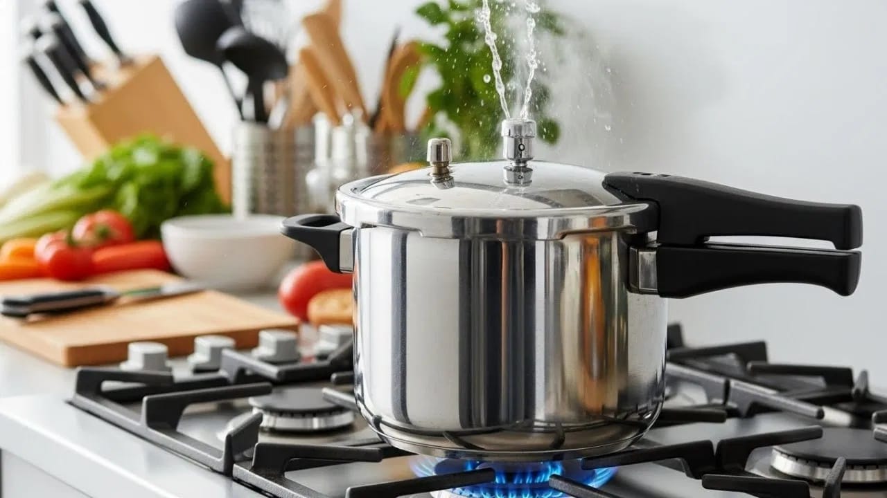 कुकरची शिट्टी वाजवताच पाणी बाहेर येतं, एकदा करुन बघा असा जुगाड, किचन नाही होणार घाण