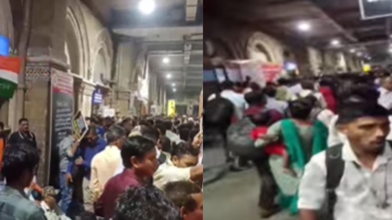 मोठी बातमी! सीएसएमटी स्थानकात रेल्वे कर्मचाऱ्यांचं आंदोलन, मध्य रेल्वेची वाहतूक विस्कळीत, प्रवाशांचे हाल मोठी बातमी! सीएसएमटी स्थानकात रेल्वे कर्मचाऱ्यांचं आंदोलन, मध्य रेल्वेची वाहतूक विस्कळीत, प्रवाशांचे हाल