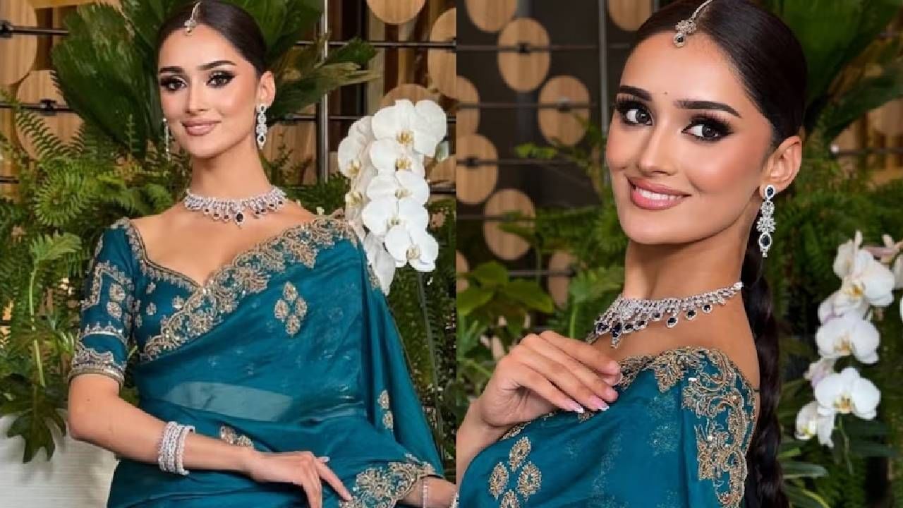गिरीजा ओकनंतर निळ्या साडीतल्या 'परम सुंदरी'ची जोरदार चर्चा; मिस युनिव्हर्समध्ये भारतीय सौंदर्यवती