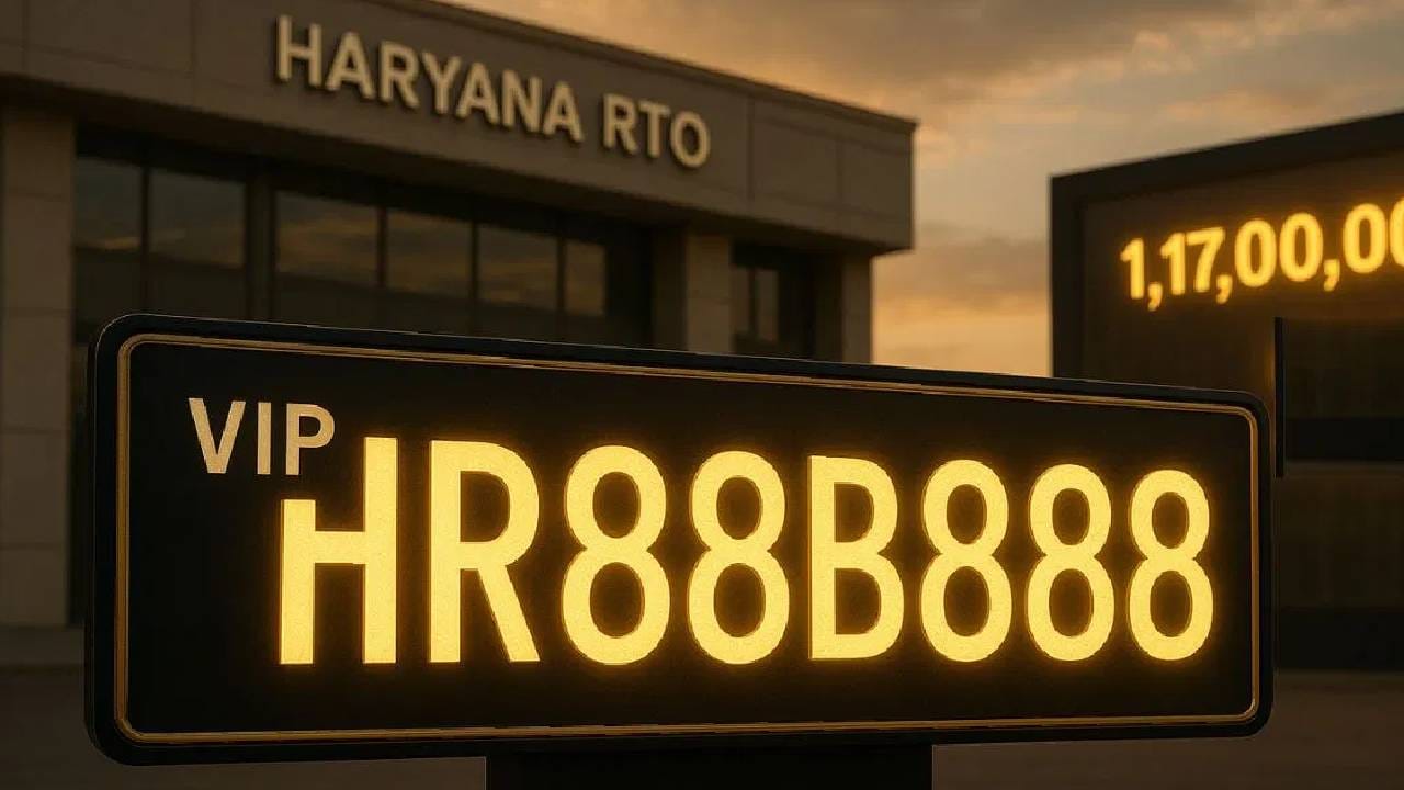 देशातली सर्वात महागडी नंबर प्लेट... HR88B8888 क्रमांकाच्या नंबर प्लेटची विक्री इतक्या कोटीला; आकडा ऐकूनच घेरी येईल देशातली सर्वात महागडी नंबर प्लेट... HR88B8888 क्रमांकाच्या नंबर प्लेटची विक्री इतक्या कोटीला; आकडा ऐकूनच घेरी येईल