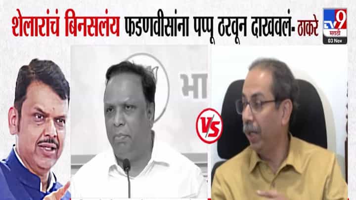 Uddhav Thackeray : शेलारांनी फडणवीसांना पप्पू ठरवलं, त्यांचं बिनसलंय...उद्धव ठाकरेंचा हल्लाबोल Uddhav Thackeray : शेलारांनी फडणवीसांना पप्पू ठरवलं, त्यांचं बिनसलंय...उद्धव ठाकरेंचा हल्लाबोल