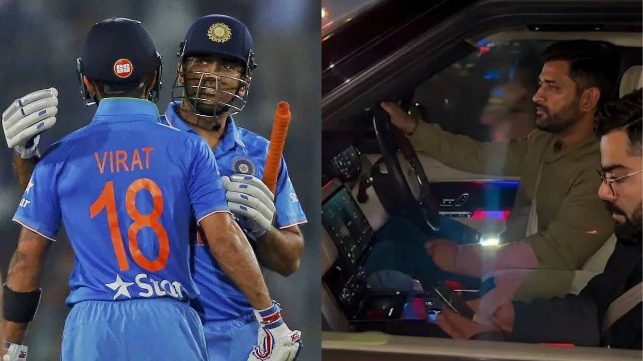 Virat Kohli-MS Dhoni: रांचीत दिसला विराट-धोनीचा दोस्ताना, कॅप्टन कूलच्या घरी पोहोचला कोहली, Video व्हायरल