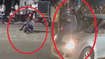 Karad News : मद्यधुंद महिलेचा नशेत भररस्त्यात धिंगाणा, गाडीच्या बॉनेटवर बसूनच..